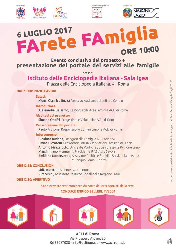 Evento conclusivo del progetto FArete FAmiglia